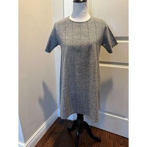 NWOT BASICO Gray Tweed Short Sleeve Tunic SZ 6 Made in Italy